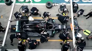 F1 Pitstop Slow Motion | Mercedes AMG Petronas F1 | Formula One