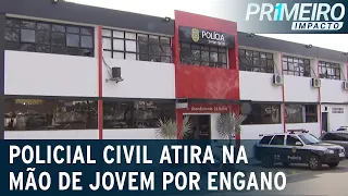 Jovem é baleado na mão, por engano, após disparo de policial civil | Primeiro Impacto (13/06/22)