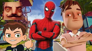 Hello Neighbor - New Neighbor Clown Ben 10 Spider-Man Aaron History Gameplay Walkthrough