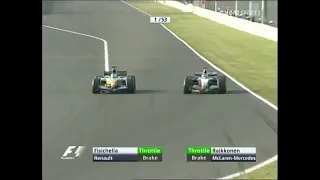 Suzuka 2005 GP: Kimi ajaa Fisichellaa takaa ja ohittaa viimeisellä kierroksella | Kimi voittaa