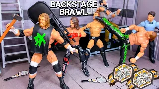 DX vs AJ Styles & Finn Bálor - Backstage Brawl Action Figure Match!