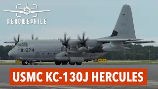 USMC Lockheed KC-130J Hercules Pre-Flight, Startup & Takeoff - McGhee Tyson Airport (KTYS) - 26Aug23