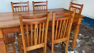 Conjunto Mesa Retangular 6 Cadeiras Madeira Maciça Promoção