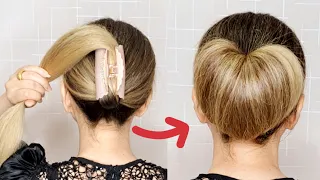 Very easy hairstyle with using clutcher / try on hairstyle / simple hairstyle / clutcher hairstyle