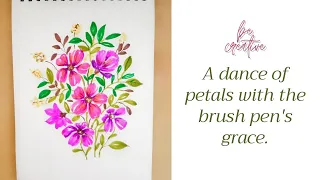 Ohuhu Brush pen flowers| Simple flowers with brush pens| Watercolor brush pen drawing