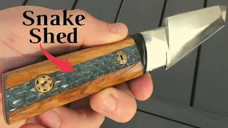 How To Make Original Knife With Snake Shed and Epoxy