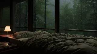 Soothing Rain On Window Sounds - With A Beautiful Forest View, Heavy Rain For Sleeping