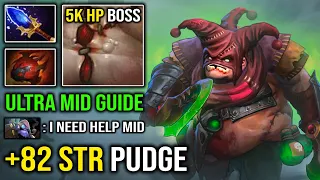 How to Mid Pudge Like a Pro Against Tinker +82 Strength Crazy 5K HP Boss Raid & Imba Hook DotA 2