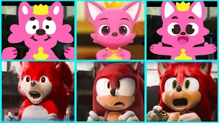 Sonic The Hedgehog Movie - Pinkfong VS RED SONIC Uh Meow All Designs Compilation
