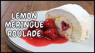 The best lemon meringue roulade recipe with raspberries