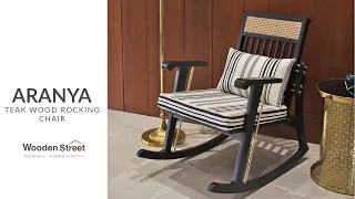 Aranya Teak Wood Rocking Chair(Black Finish) | Latest Rocking Chair Designs 2023 | Wooden Street