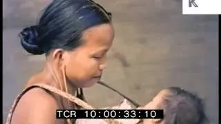 1950s Borneo, Tribal Women, Colour 35mm Archive Footage