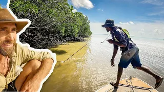 Hunting MUD CRABS with hand spears and COOKING everything in remote Aboriginal community