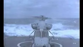 Seasprite helicopter heavy landing