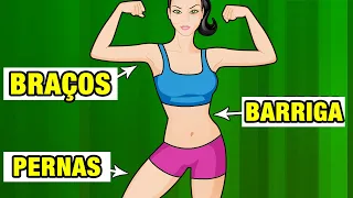 3 Em 1: Barriga + Pernas + Braços - Treino Para Perder Gordura