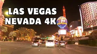 4K Drive Tour | Las Vegas BLVD, Las Vegas, Nevada, USA - Night Drive | 2024