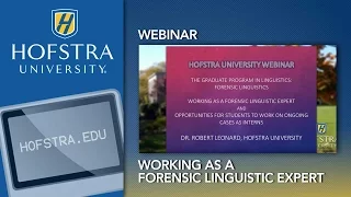 Working as a Forensic Linguistic Expert and Opportunities for Students