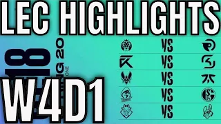 LEC Highlights ALL GAMES Week 4 Day 1 Spring 2020 League of Legends EULEC