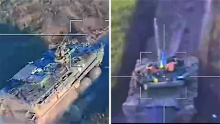 Russian drone strikes USA donated Ukrainian Stryker APC & Tank in Robotyne, Zaporizhzhia Oblast