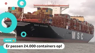 Het grootste containerschip ter wereld is in Rotterdam