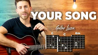 Your Song Guitar Tutorial - Elton John (EASY CHORDS guitar lesson)