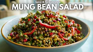 Savory, High Protein Turkish Mung Bean Salad, Mas Piyazi