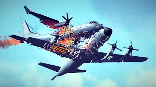 Survivable Midair Collisions, Helicopter Crashes & Air vs Ground Combat #4 | Besiege