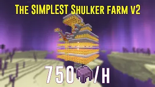 [Tutorial] The Simplest 1D Shulker Farm v2 | Ending_Credits | 750 shells/hour | Java 1.17 to 1.20.1