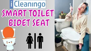 iCleaningo Bidet Toilet Smart Toilet Seat Review! Handheld Heated Water Sprayer | Auto Open Seat Lid