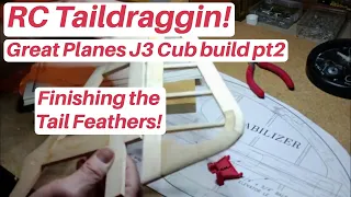 RC Taildraggin! Great Planes J-3 Piper Cub build video #2