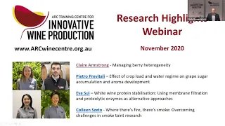 ARC Training Centre for Innovative Wine Production: Research highlights webinar 2020