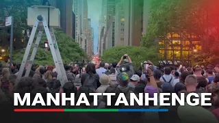 'Manhattanhenge' sunset attracts New Yorkers