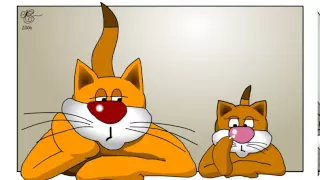 Two bored cats - Happy Birthday greeting