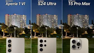 Sony Xperia 1 VI VS Galaxy S24 Ultra VS iPhone 15 Pro Max Camera Test Comparison