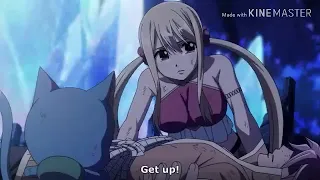 Lucy save Natsu in the scene Dragon Cry