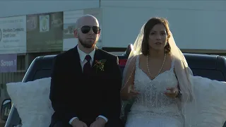 Local Couple Gets Married On The Big Screen at Blue Grass Drive In Theater