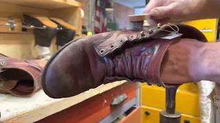 Customizing and #restoring   Red Wing  Iron ranger boots step by step process @wijsmancobblers1145