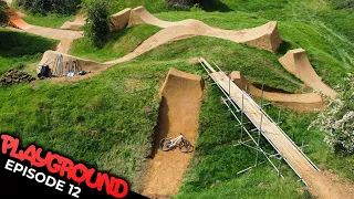 THE DIRT PIPE!! BUILDING AND RIDING THE NEW TRAILS LINE!! PLAYGROUND EP12