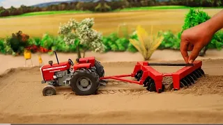 Most popular science project | mini tractor MF240 on disc plow machine l FATlMA786