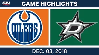 NHL Highlights | Oilers vs. Stars - Dec 3, 2018