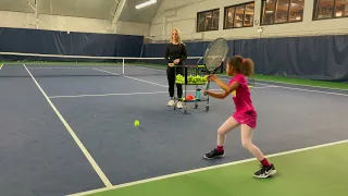 7 year old tennis prodigy M3 😳                             SINGLE  backhand