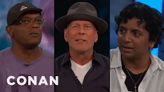 Samuel L. Jackson, Bruce Willis, & M. Night Shyamalan's Origin Story | CONAN on TBS