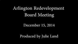 Redevelopment Board Meeting - December 15, 2014