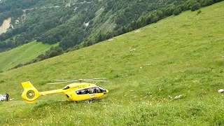 Decollo Airbus Helicopters H145 (I-AHTD) dell'Avincis SUEM 118 (Monte Baldo (TN), 24/06/2023)