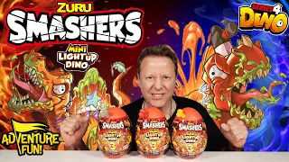 Zuru Smashers Mini Light Up Dino Series 4 T-Rex, Spinosaurus & Stegosaurus Adventure Fun Toy review!