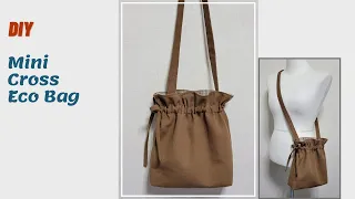 DIY 간단하고 쉽게 만드는 미니 크로스 에코백/Mini Cross Bag/Very Easy/가방 만들기/Making Eco Bag/작은 가방