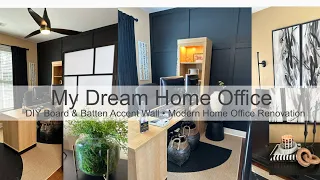 MY DIY DREAM HOME OFFICE MAKEOVER 2023 MODERN HOME OFFICE MAKEOVER ACCENT WALL HOME OFFICE 2023