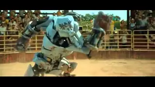 real steel - Ambush vs Black Thunder (poor robot defeated by a bull)