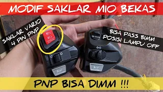 MODIF SAKLAR MIO JADI BISA PASSBEAM PNP MIO J M3 AEROX BISA PASS BEAM POSISI LAMPU UTAMA OFF