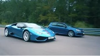 DT Test Drive--700 HP VW Golf R HGP vs Lamborghini Huracan